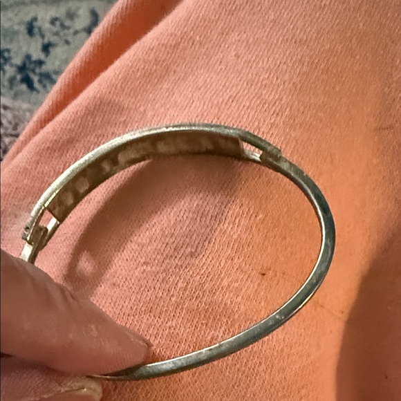 Silver and Blue Inlay Bangle Bracelet - Picture 14 of 17